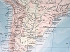 1906 Original Antique Physical Map Of South America Brazil Argentina 