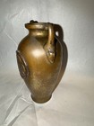 Antique Japanese Brass Or Bronze Metal Vase With Lotus Motif