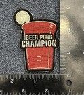 Beer Pong Champion 2x3 Embroidered Morale Patch Hook Backing Brand New