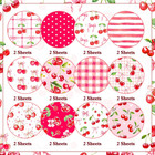 24 Sheets Cherry Scrapbook Paper 12x12 Double Sided Cardstock Craft Paper Pad