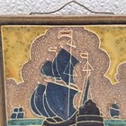 Vintage 4 5  Delft Porceleyne Fles Cloisonn   Tile Ship