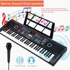 Keyboard Piano 61 Key Music Piano For Beginner W dual Speaker Microphone Port   