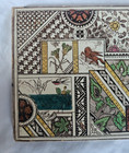 Stunning English Antique Arts   Crafts Design 6 Inch Tile Bird Flowers Colourful