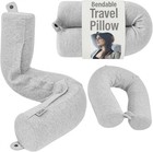 Convertible Neck Pillow For Travel - 26  Memory Foam With Washable Cover  Gray