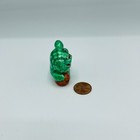 Vintage Collectible Small Green Enamel Foo Dog Figurine Brass