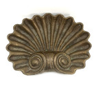 Antique 19th Century Cast Iron Shell Form Garden Ornament With Original Patina