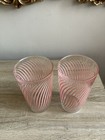 Vintage Libbey Pink Swirl Tumbler Glasses Set Of 2 Pink 6 5  Excellent Condition
