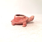 Vintage Pink Ceramic Turtle Planter   Mid-century Kitsch Animal Pot