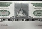 100 Shares Bath Iron Works Corporation Certificate     Specimen