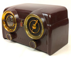 1950   s Crosley Dashboard Tube Clock Radio Burgundy Bakelite Mcm   Unrestored