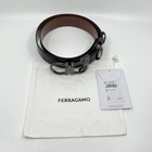 Authentic Salvatore Ferragamo Men s Patent Leather Belt Black Brown Reversible