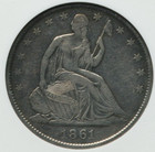 1861-o Seated Liberty Half Dollar 50c Anacs Xf40 Csa Issue W14