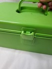 Vintage Wilson Wil-hold Lime Neon Bright Green Plastic Sewing Box With Tray