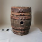 Antique Vintage Wooden Keg Whiskey Barrel With Bung Hole Heavy Oak Barrel Small