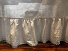 White Eyelet Lace Dust Ruffle Full Bed Skirt 13  Drop