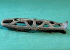 Antique Buggy Whip Holder Cast Iron Horse Carriage Conestoga Wagon Flag Bracket