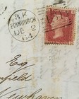 1864 Queen Victoria   One Penny Red Letter  Cover Plate 74