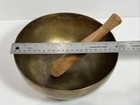Vintage Hand Hammered Brass 9    Tibetan Singing Bowl With Mallet