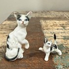 Siamese Kitten Cat Vintage Ceramic 2 Pc Mom   Kitty Miniature Mini Shelf Cottage