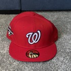 New Era Washington Nationals Fitted Hat 2019 World Series Patch Red Gray Uv Mlb