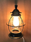 Vtg Nautical Brass Lantern Glass Wall Sconce Black Light Fixture Old 158-26b