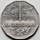 1951 Canada Commemorative 5 Cents