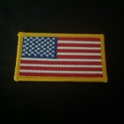 Usa American Flag Shoulder Patch Orange Border 3 1 4 X 1 7 8  free Stickers