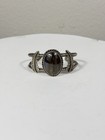 Vintage Navajo Sterling Silver 925 Handmade Cuff Bracelet Tiger Iron Stone