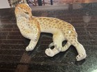 Russian Lomonosov Porcelain Pottery Large Cheetah  Or Leopard 