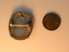     Antique Victorian Hand Painted Cameo Portrait Painting Pin Pendant 800 Silver