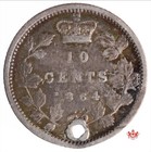 1864 New Brunswick 10 Cents - Vf - Hole Trend 350  Lot 13229