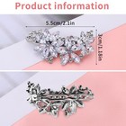 Silver Headpiece Crystal Flower Bridal Hair Clips Floral Style Rhinestone Hai   