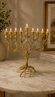 Big Judaica Menorah Candle Holder   Luxury Decorative Lamp   Height 18 Inches