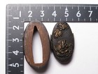 Edo Japan Antique Shakudo Musha Fuchi Kashira Sword Fittings Katana