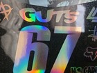 67 Motocutz Number Plate Decal -  black holographic sparkle  - As Is - Item 193