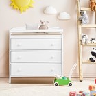 3 Drawer Baby Changing Table Infant Diaper Changing Station W  Safety Belt White