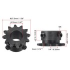 2pcs  25 Chain Roller Sprocket 12mm Bore 1 4  Pitch 12 Tooth Type B Sprocket