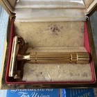 Vintage 1955 Gillette Diplomat Gold Safety Razor Set W case   10 Blades