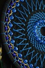 Blue Peacock Dream Catcher Handmade Boho Wall Hanging Natural Peacock Feathers