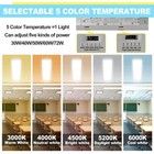 2 Pack 72w 1x4 Led Flat Panel Light 5cct Selectable 4ft Led Shop Ceiling Light