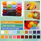 Mayboos Needle Felting Kit  Wool Roving 20 Colors Set  Kit Green 