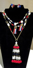   lot Vintage Lucite Red White Blue Patriotic 2 Necklaces 2 Pairs Of Earrings  