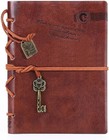 Leather Writing Journal Notebook - 7  Retro Vintage Key Bound Diary  320 Page   
