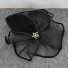 Bollman Hat Co  Hat Fascinator Black Wool Doeskin Derby Church Rhinestone Usa