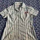 Vintage Wendy s Women s Employee Uniform Top 1980 s Blue White Imperial - Stains