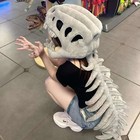 Child Size New Dinosaur Hat Celebrity-style Plush Cartoon Skeleton Headgear 