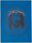 Fritz Ruppert  1878-1937  Antique Christ Lithograph W  Gold Paint 1 12  C 1920 s