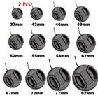 37-82mm For Canon Nikon Sony string Center Pinch Snap-on Front Lens Cap Covers