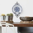 Wall Mounted Black Metal Vertical Collectible Plate Holder  Hanging Plate Rack