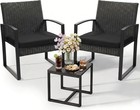 3-piece Wicker Patio Bistro Set  Outdoor Furniture  Garden Conversation Set